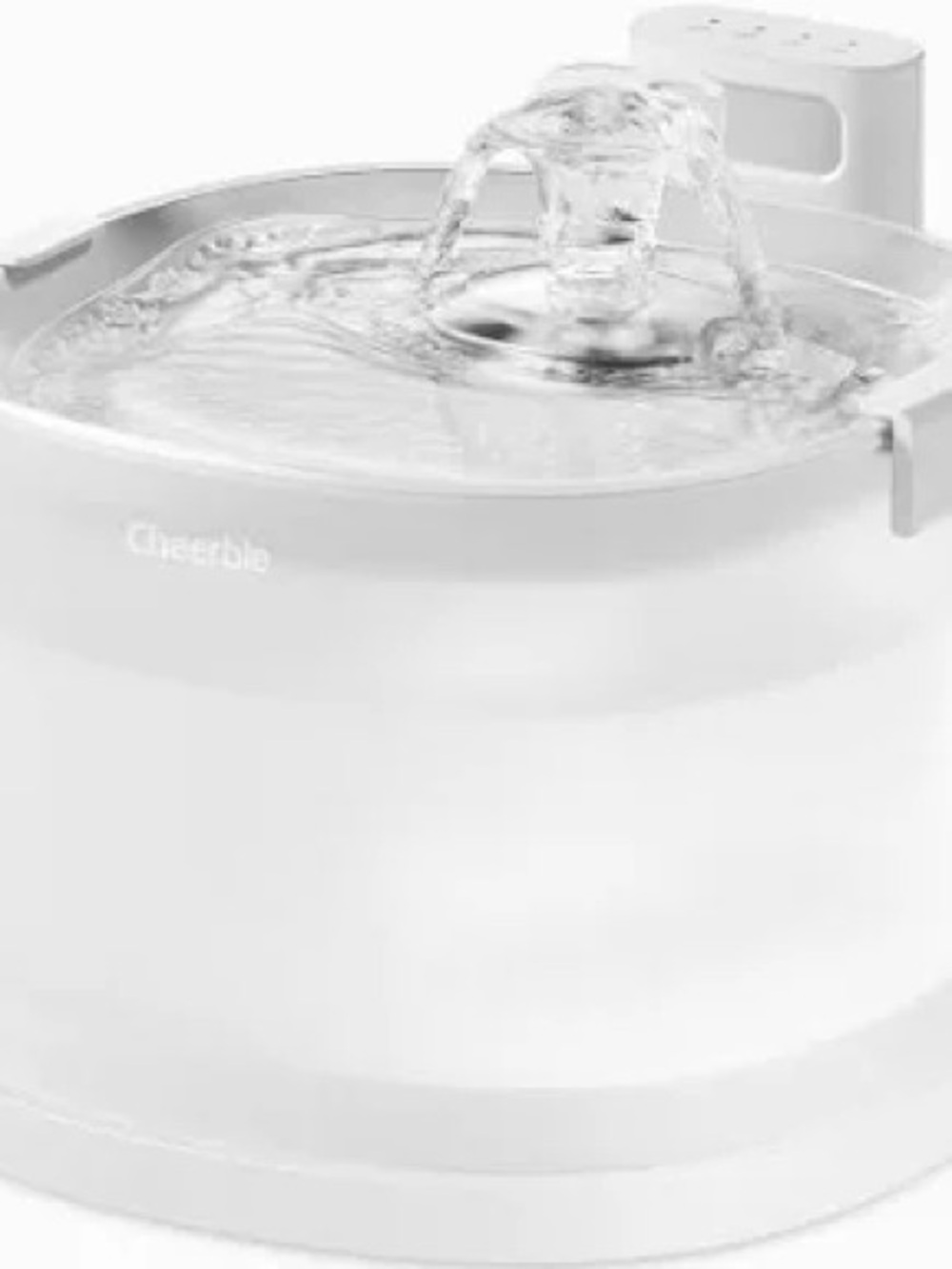 White Small Pet Water Fountain - Continuous Flow Bowl